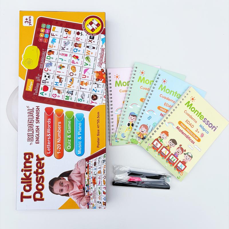 Spanish-English Bilingual Sound Book for Toddlers, 300+ Words & 13 Educational Themes