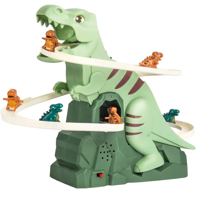 Automatic Stair-Climbing Dinosaur Track Playset - Electric Single-Track Slide Toy for Kids