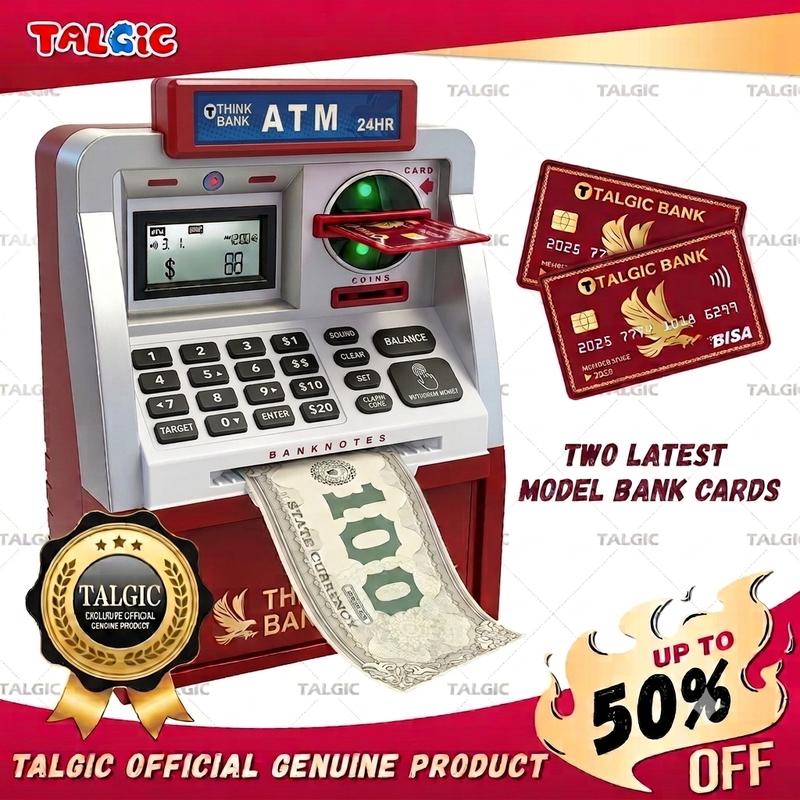 Kids Piggy Bank ATM Toy - Interactive Money Saving Bank with Password Security for Coins and Bills