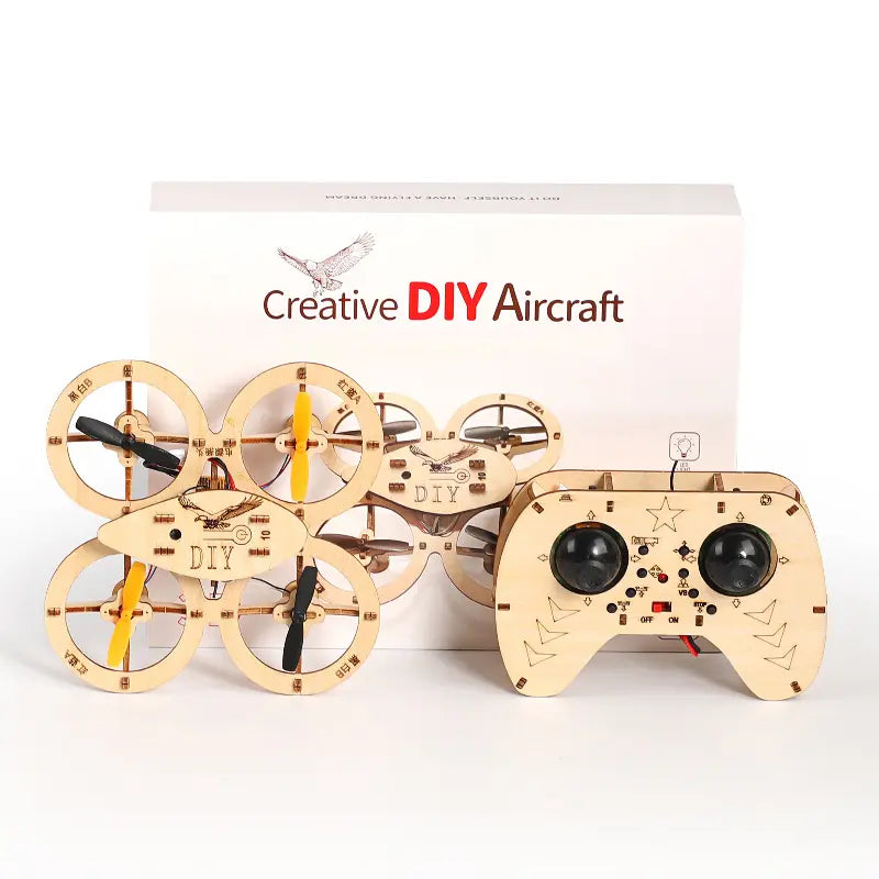Beginner RC Aeroplanes Training Toy Set - Pre-Tested Stunt Flip Miniature DIY Wooden Building Set