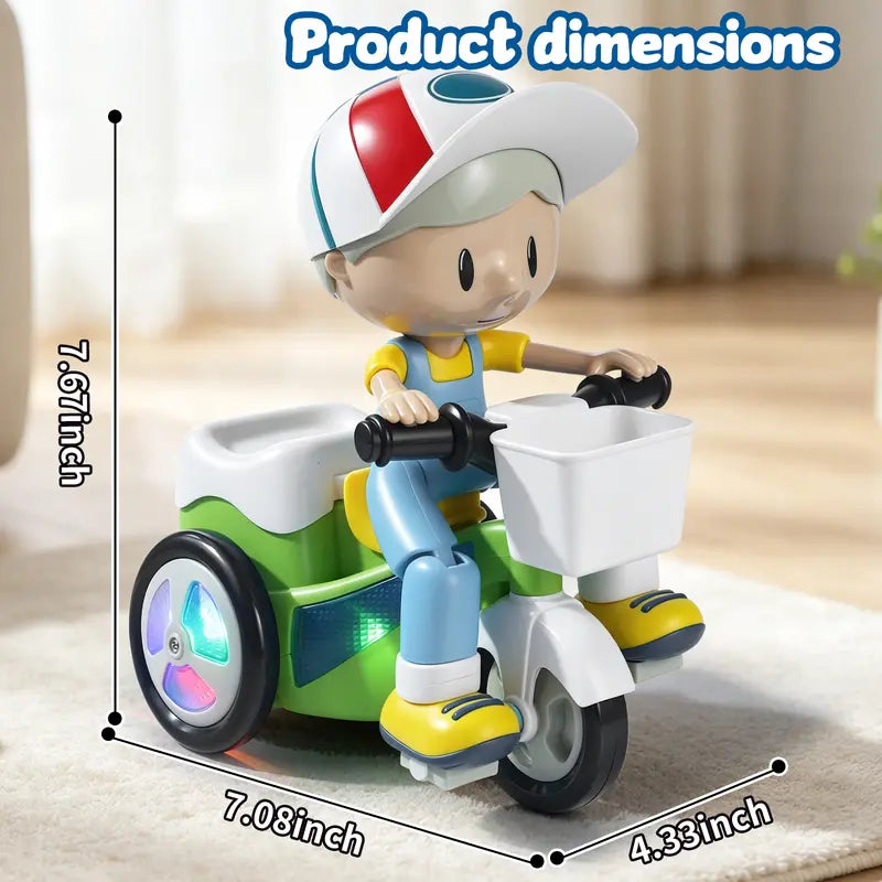 Electric Stunt Tricycle Toy with 360 Degree Spinning, Music and LED Lights