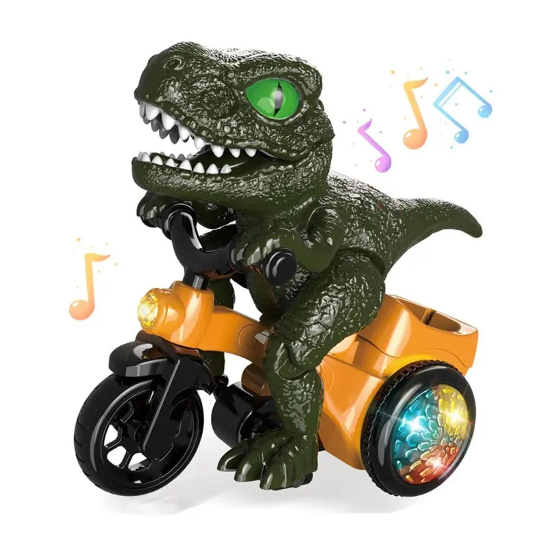 Official product image of the green dinosaur and yellow tricycle