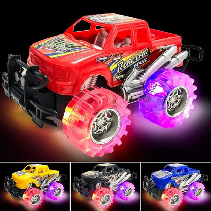 Realistic 6-inch LED Light-Up Monster Truck Playset - Rugged Design, 2-Pack