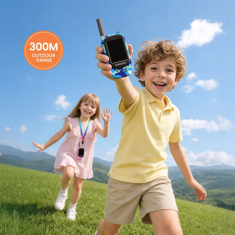 Rechargeable Video Walkie Talkies for Kids with HD Screen, Camera, and Music for Outdoor Fun