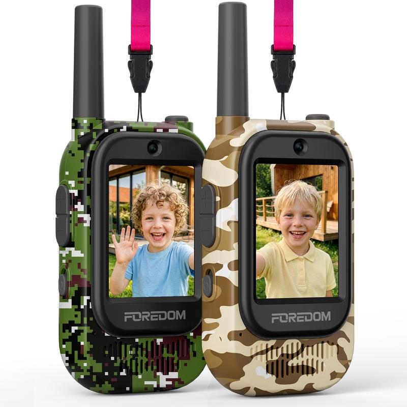 Rechargeable Video Walkie Talkies for Kids with HD Screen, Camera, and Music for Outdoor Fun