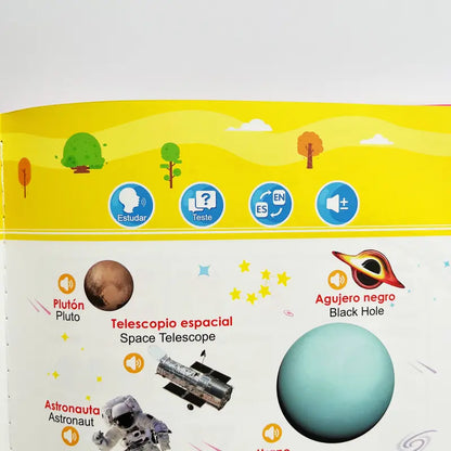 Spanish-English Bilingual Sound Book for Toddlers, 300+ Words & 13 Educational Themes