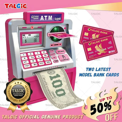 Kids Piggy Bank ATM Toy - Interactive Money Saving Bank with Password Security for Coins and Bills