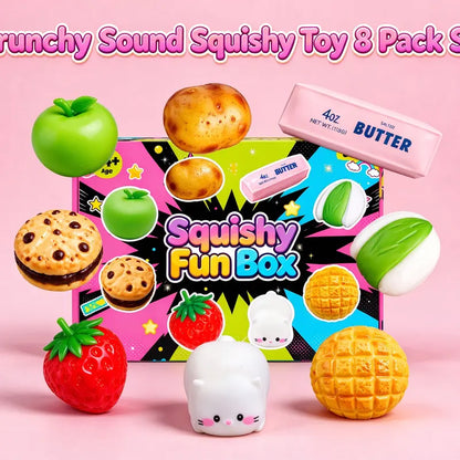 8-Piece ASMR Sensory Fidget Balls Set - Interlocking Brick Filled Crunchy Squeeze Toys for Anxiety