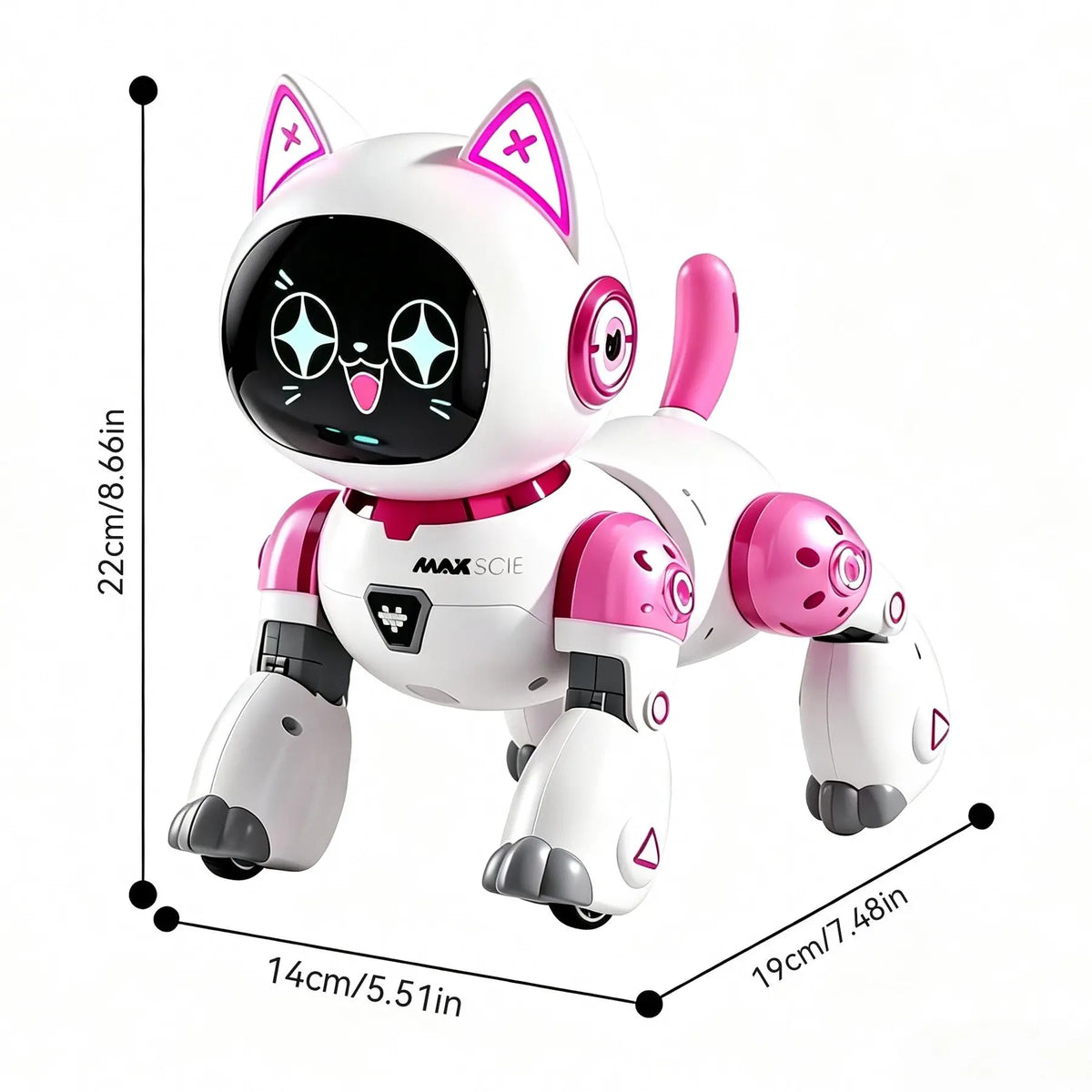 AI Smart Robot Cat Toy with Voice Control, Remote Control and Dynamic Expression Screen