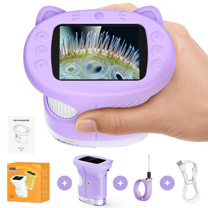 1000X Handheld Kids Microscope with 4K 2.0-inch Screen, Photo & Video Camera