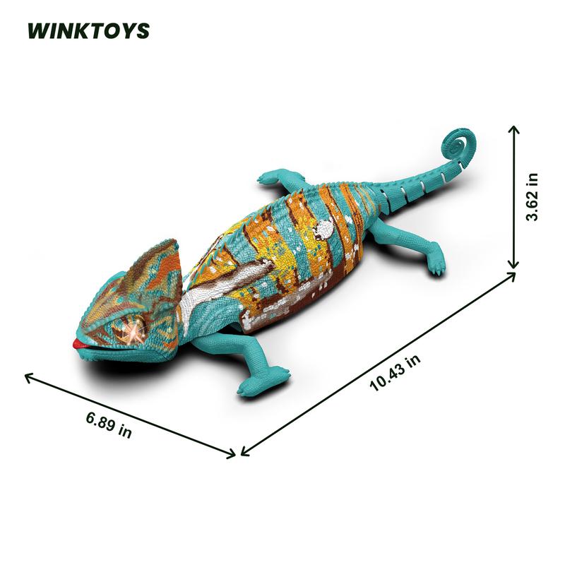 Wall Crawler Chameleon - Bio-Inspired Remote Control Toy with LED Glowing Body and 360° Spin