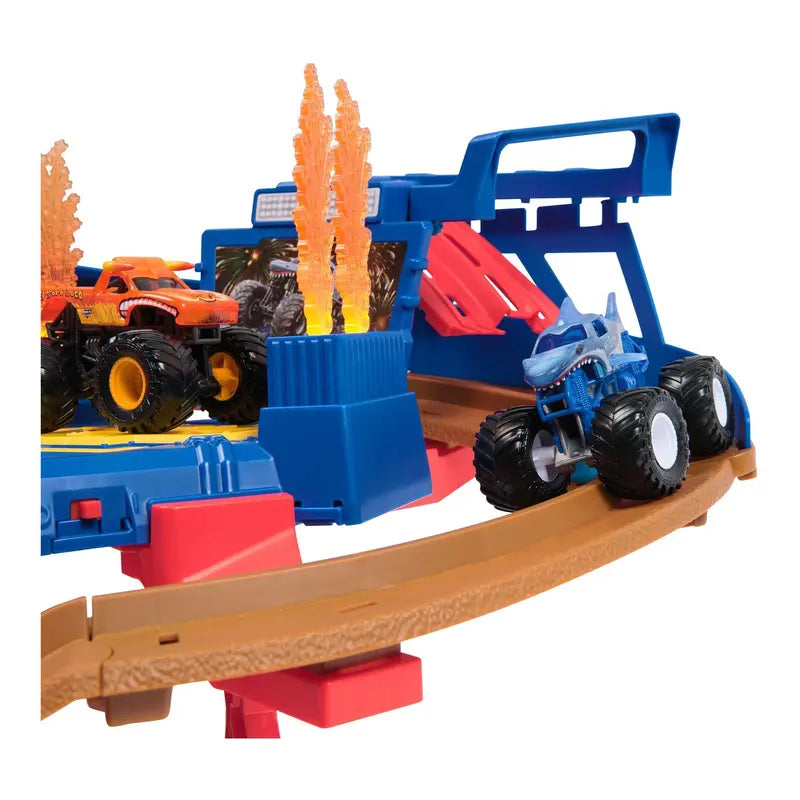 Supercharge Speedway Playset with 2 High-Performance Miniature Monster Trucks