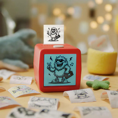 AI-Powered Voice-Activated Mini Thermal Printer for Kids 5+, DIY Scrapbooking Tool with 3 Paper Rolls
