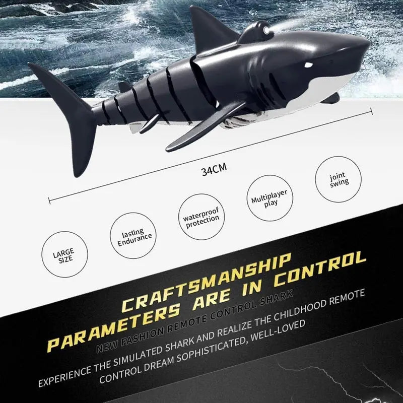 2.4G Remote Control Spray Fish Toy - 1:18 High Simulation RC Boat with Light Effect