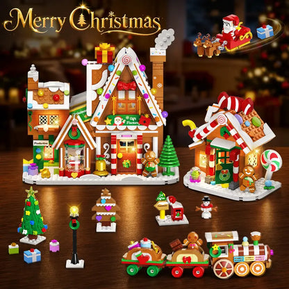 Advent Calendar 2026 Gingerbread House Mini Building Set with Lights, 24 Days Christmas Countdown Gift Factory Building Kit