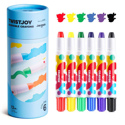 Jumbo Silky Crayons for Toddlers - Easy Grip Non-Toxic Washable Art Supplies for Kids