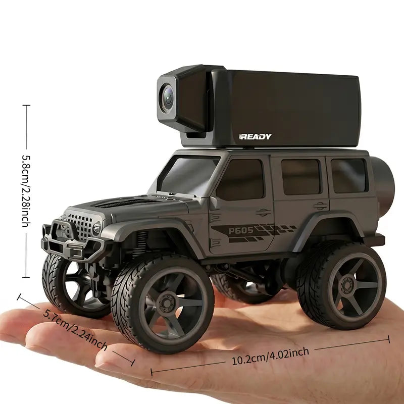 Unisex Mini Spy RC Truck with HD Camera, WiFi FPV Stream and Screen Remote Control