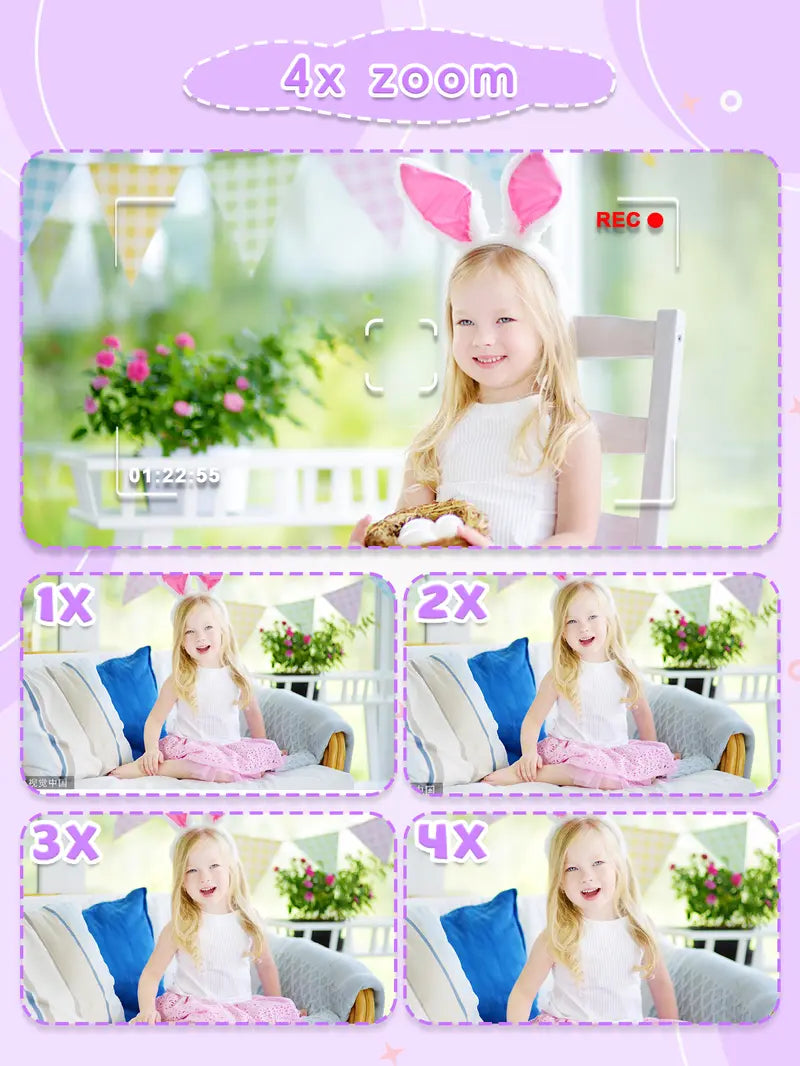 Kids Rechargeable Digital Camera with Selfie Mode, HD Video, and Silicone Case