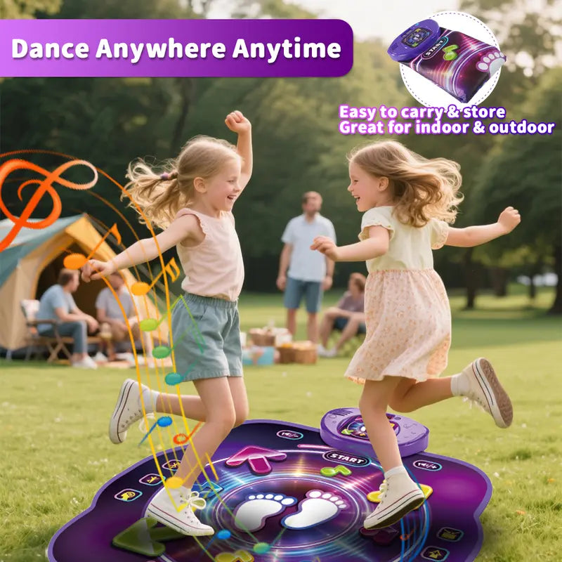 Electronic Dance Mat for Kids Ages 3-12, Wireless Bluetooth Pad with 4 Light-up Buttons and 4 Game Modes