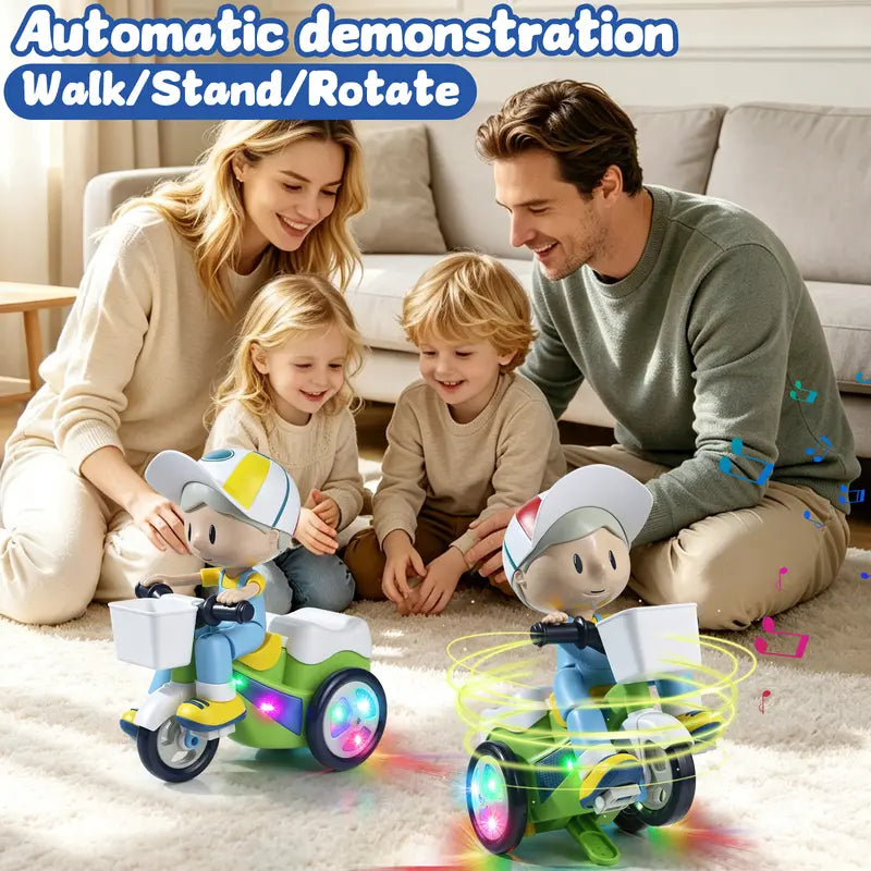 Electric Stunt Tricycle Toy with 360 Degree Spinning, Music and LED Lights