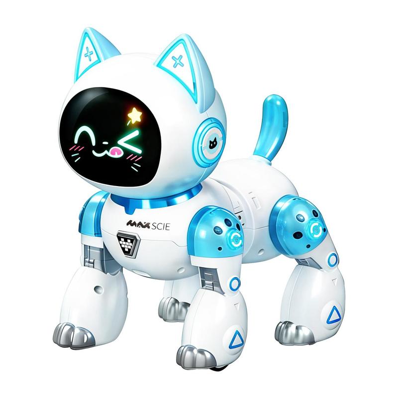 AI Smart Robot Cat Toy with Voice Control, Remote Control and Dynamic Expression Screen