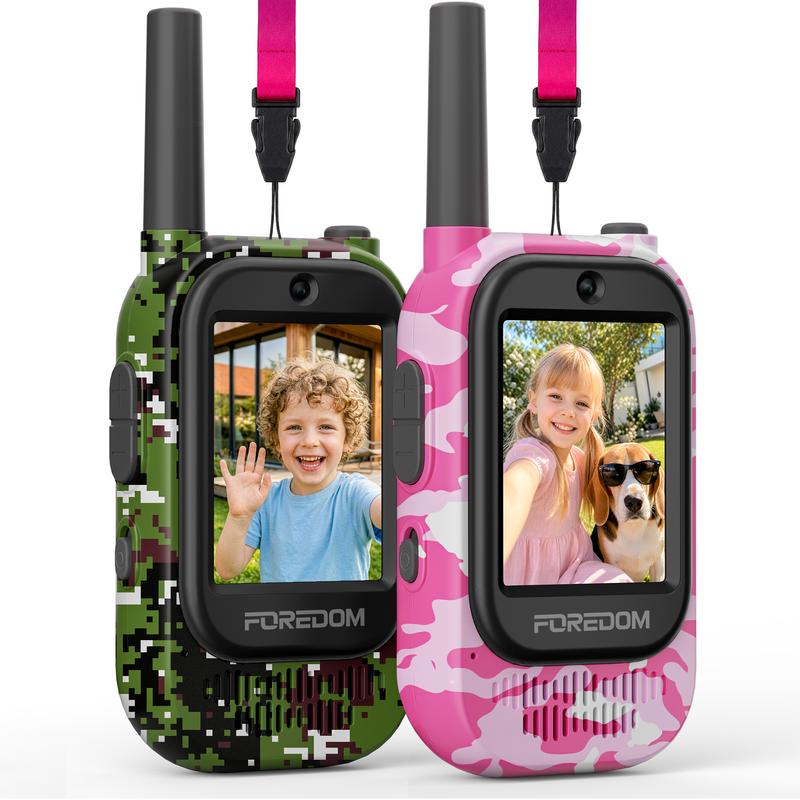 Rechargeable Video Walkie Talkies for Kids with HD Screen, Camera, and Music for Outdoor Fun