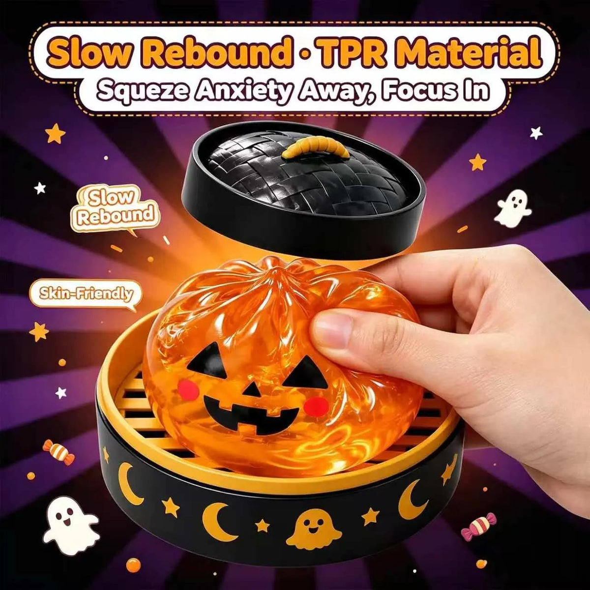 Halloween Scary Ghost Squeeze Toy Set - Portable Stress Relief Party Favors