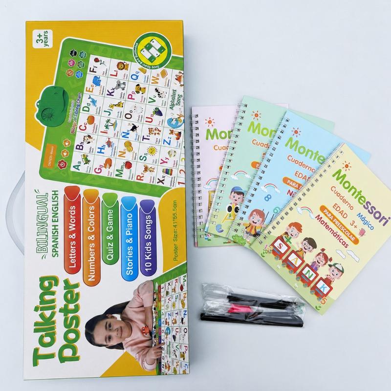 Spanish-English Bilingual Sound Book for Toddlers, 300+ Words & 13 Educational Themes