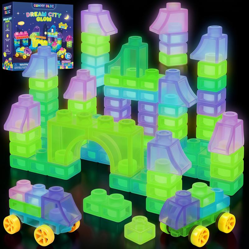 Gummy Building Blocks - Squishy Multi-color Stacking Sensory Toy for Early Learning and STEM