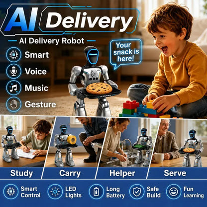 2.4Ghz Remote Control Delivery Robot with Gesture Sensing and Voice Command