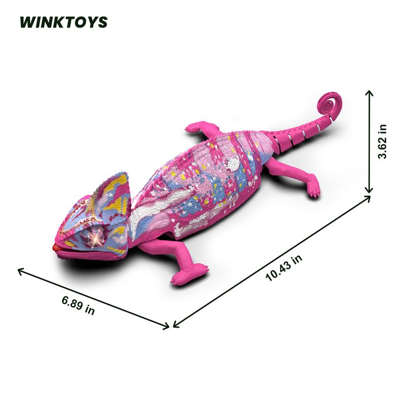 Wall Crawler Chameleon - Bio-Inspired Remote Control Toy with LED Glowing Body and 360° Spin