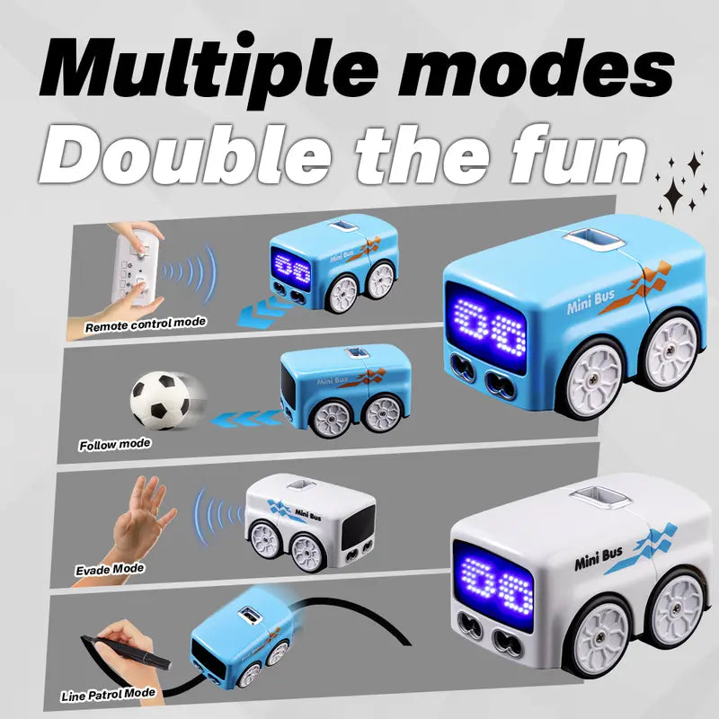 RC Magic Mini Bus Toy - Remote Control Vehicle with Auto Expressions and 4 Play Modes