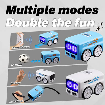 RC Magic Mini Bus Toy - Remote Control Vehicle with Auto Expressions and 4 Play Modes