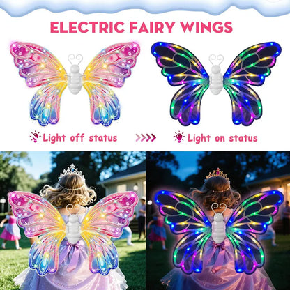 Glowing Fairy Wings for Girls Pretend Play Dress-up, Butterfly Wings for Kids Ages 3+