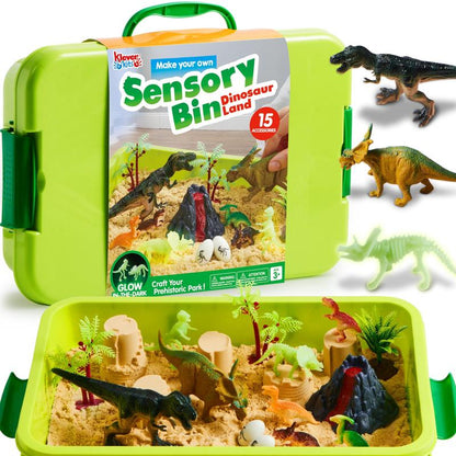 Construction Sensory Bin for Toddlers with Glow in The Dark Stones, Sandbox with Lid Castle Building Kit