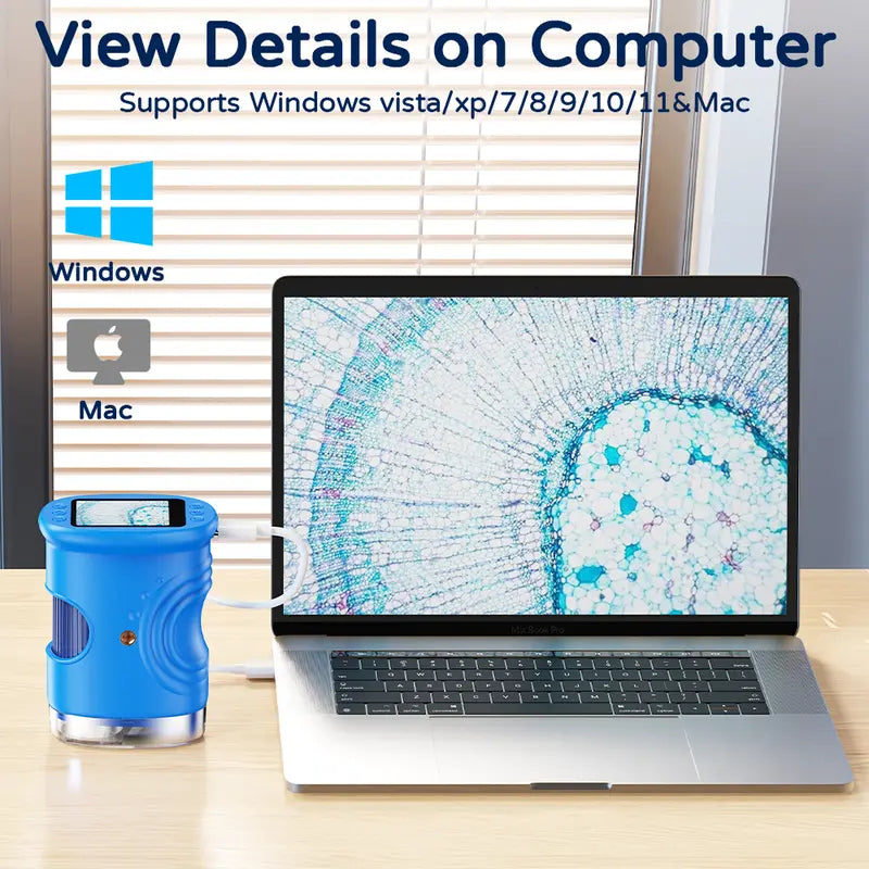 1000X Handheld Kids Microscope with 4K 2.0-inch Screen, Photo & Video Camera