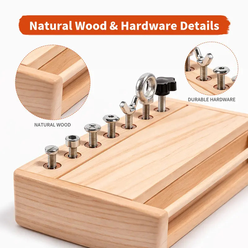 Montessori Screwdriver Board and Lock and Key Toy Set for Kids Ages 3-5
