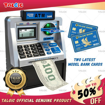 Kids Piggy Bank ATM Toy - Interactive Money Saving Bank with Password Security for Coins and Bills