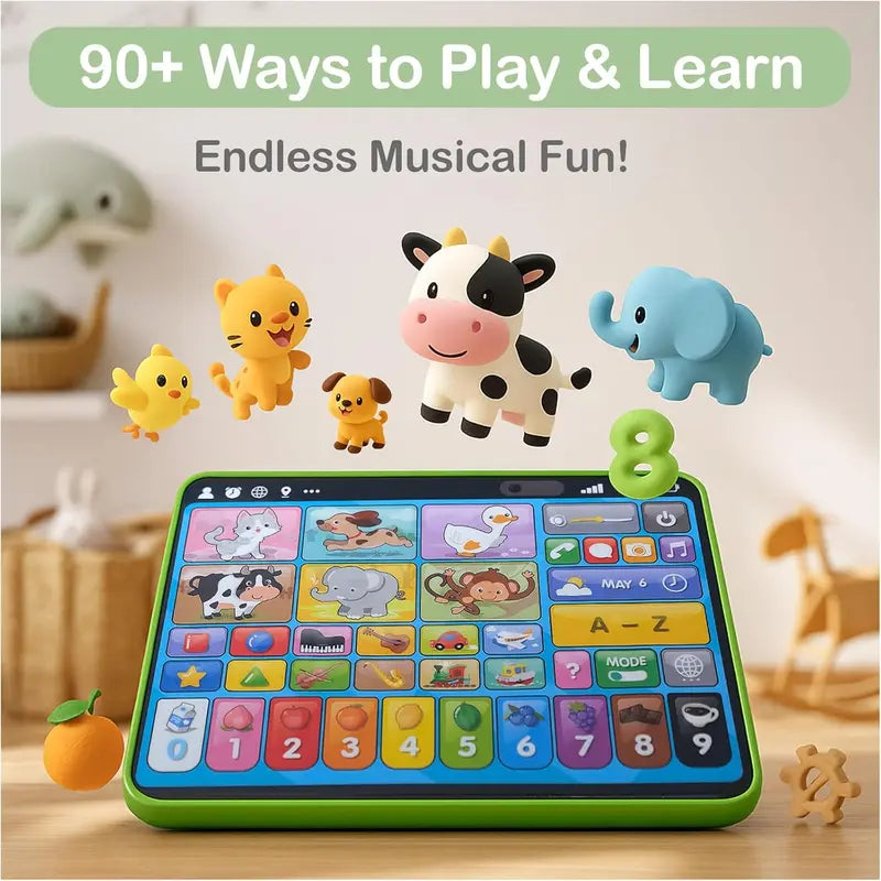 Unisex Trilingual Toddler Learning Tablet - Ergonomic Educational Toy for Ages 1-3, 4 Modes