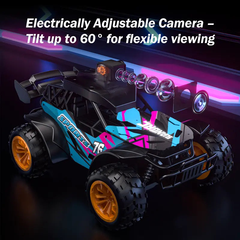 Unisex 2.4GHz FPV Camera Off-Road RC Truck with 2.8" LCD Screen and LED Lights