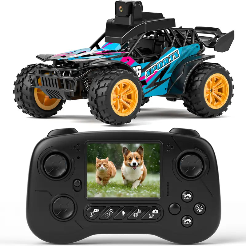 Unisex 2.4GHz FPV Camera Off-Road RC Truck with 2.8" LCD Screen and LED Lights