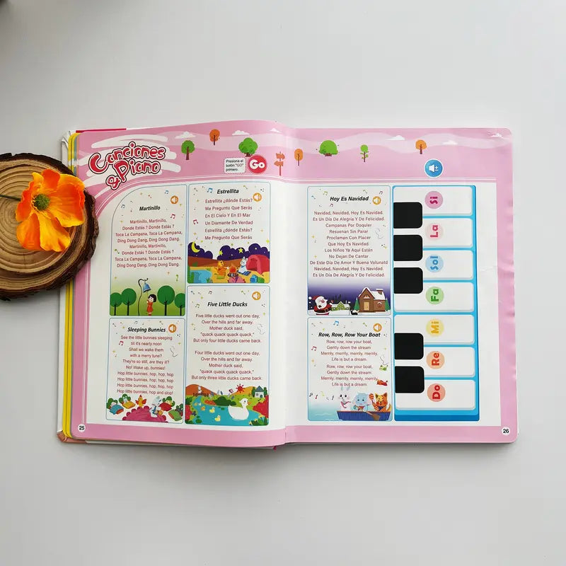Spanish-English Bilingual Sound Book for Toddlers, 300+ Words & 13 Educational Themes