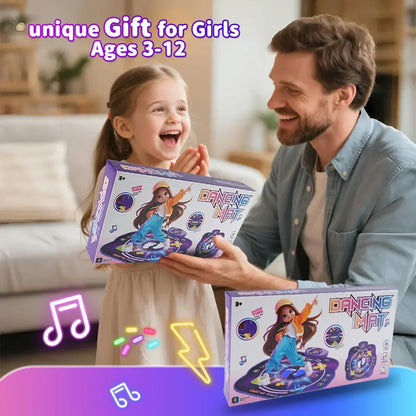 Electronic Dance Mat for Kids Ages 3-12, Wireless Bluetooth Pad with 4 Light-up Buttons and 4 Game Modes