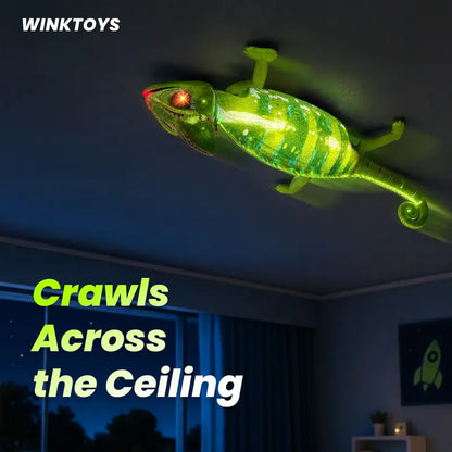 Wall Crawler Chameleon - Bio-Inspired Remote Control Toy with LED Glowing Body and 360° Spin
