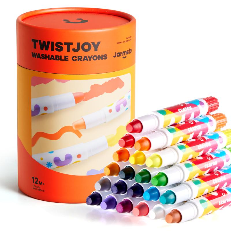 Jumbo Silky Crayons for Toddlers - Easy Grip Non-Toxic Washable Art Supplies for Kids
