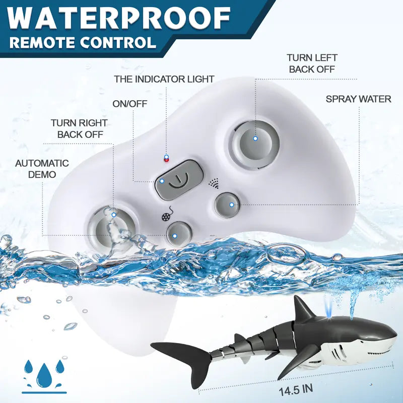 2.4G Remote Control Spray Fish Toy - 1:18 High Simulation RC Boat with Light Effect