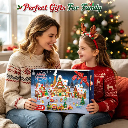 Advent Calendar 2026 Gingerbread House Building Set with Lights - 24 Days Countdown Christmas Village