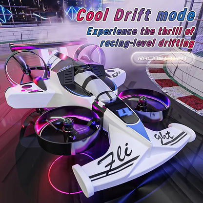 2-in-1 Remote Control Car & Plane Combo Toy with 360-Degree Drift Tires