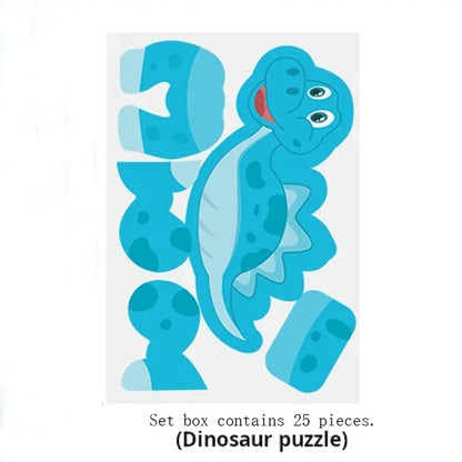 100 PCS Kids 3D Cartoon DIY Cardboard Puzzle Set - Early Learning Educational Toys
