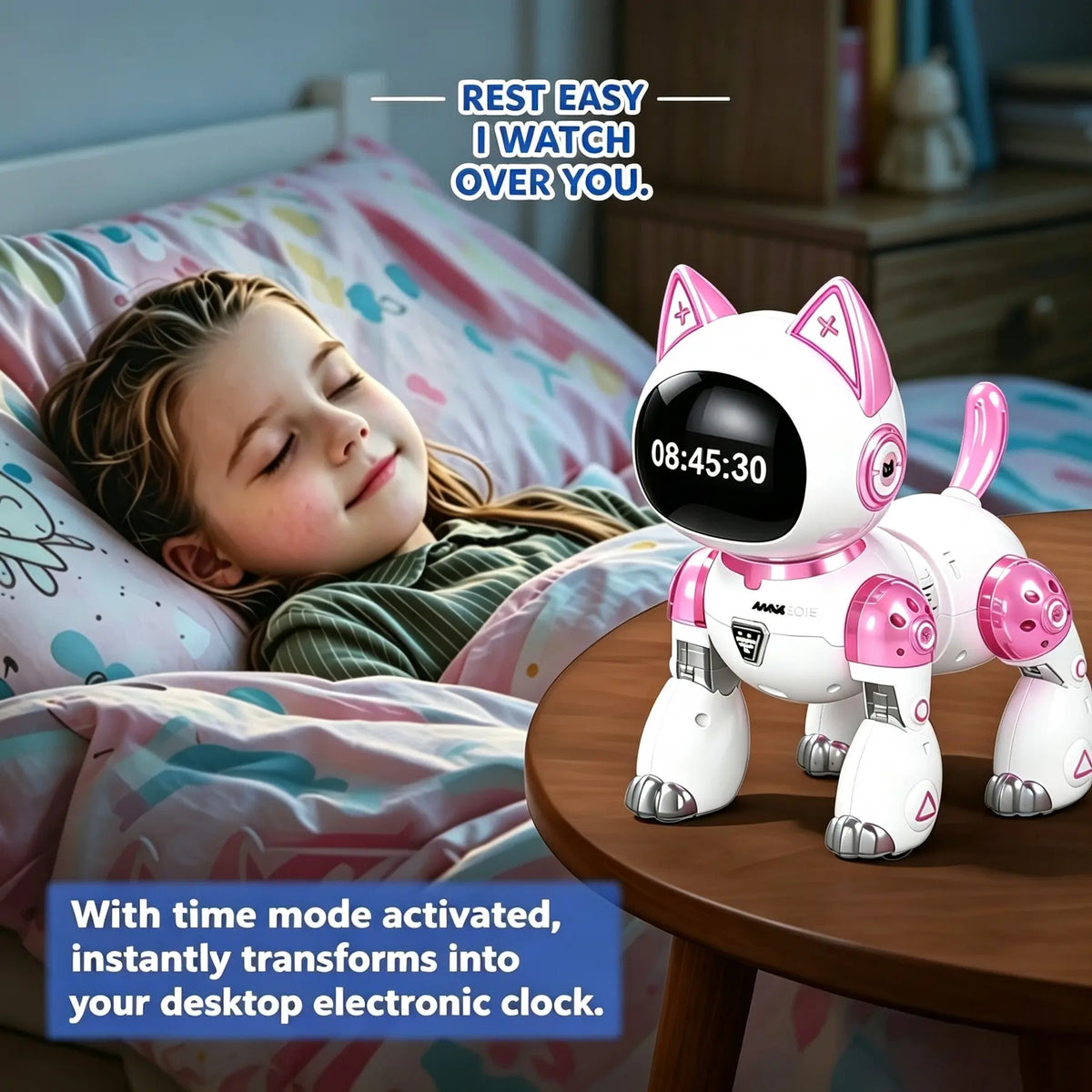 AI Smart Robot Cat Toy with Voice Control, Remote Control and Dynamic Expression Screen